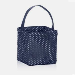 THIRTY-ONE RETIRED Little Carry- All Caddy. Navy Swiss Dot Pattern
